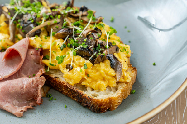 Soft Scrambled Eggs with Microgreens